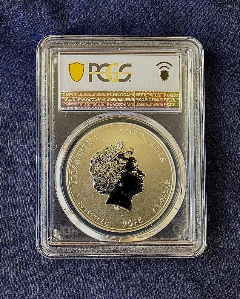 2018 AUSTRALIA 1 oz. SILVER DRAGON & TIGER MS 70
