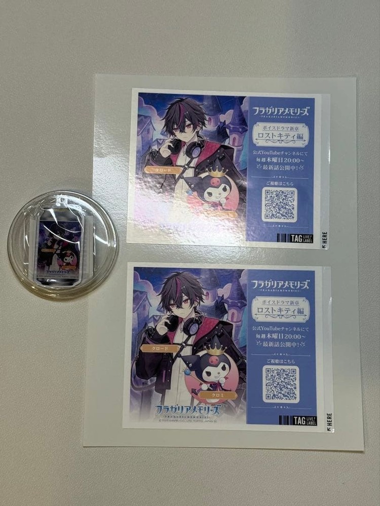 Sanrio Kuromi Framemo Claude Label 2pcs Keychain Used
