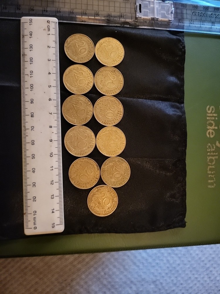 1960s - 80s 20 Centimes Some Corresponding 11 Coins