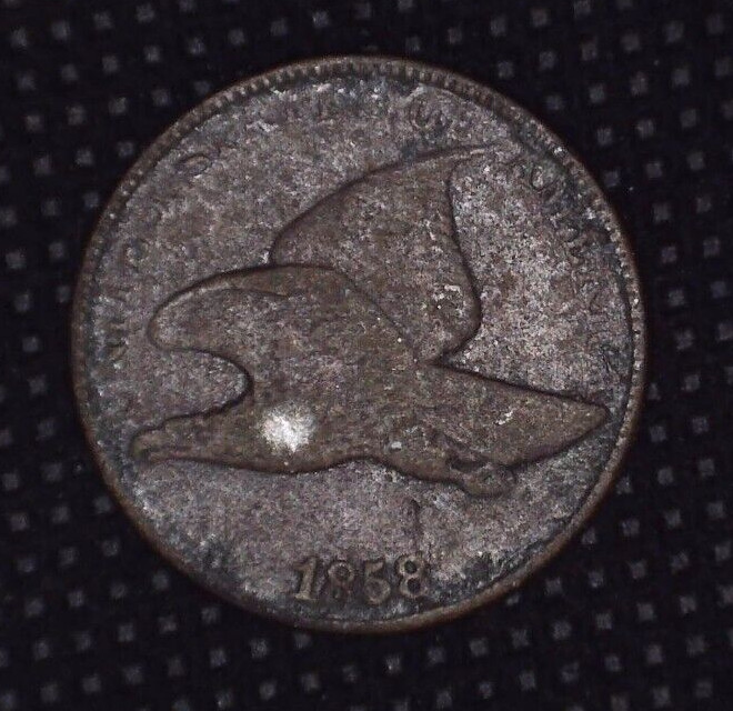 1858 Flying Eagle Cent Large Letters Penny 1(C) #025