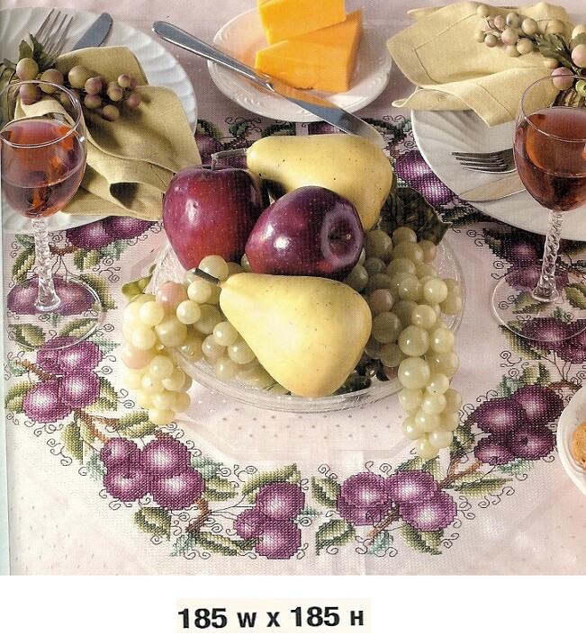 CHERRIES TABLETOPPER  -  CROSS  STITCH  PATTERN  ONLY  PY - AYR