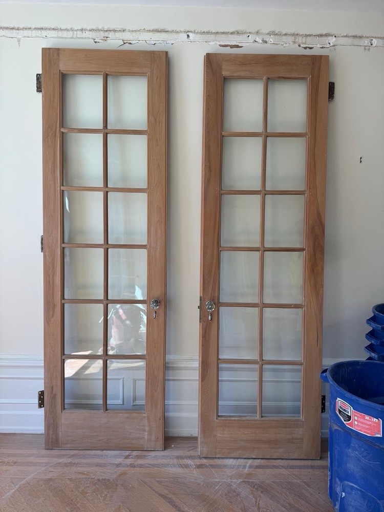 Real Wood Sanded Doors With Glass