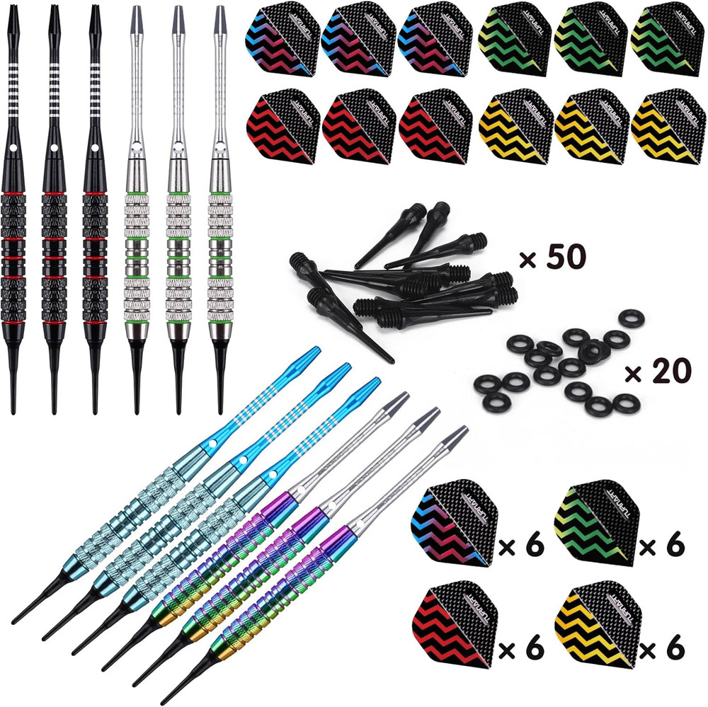 Darts Plastic Tip - Professional Soft Tip Darts Set for Electronic Dartboard 12