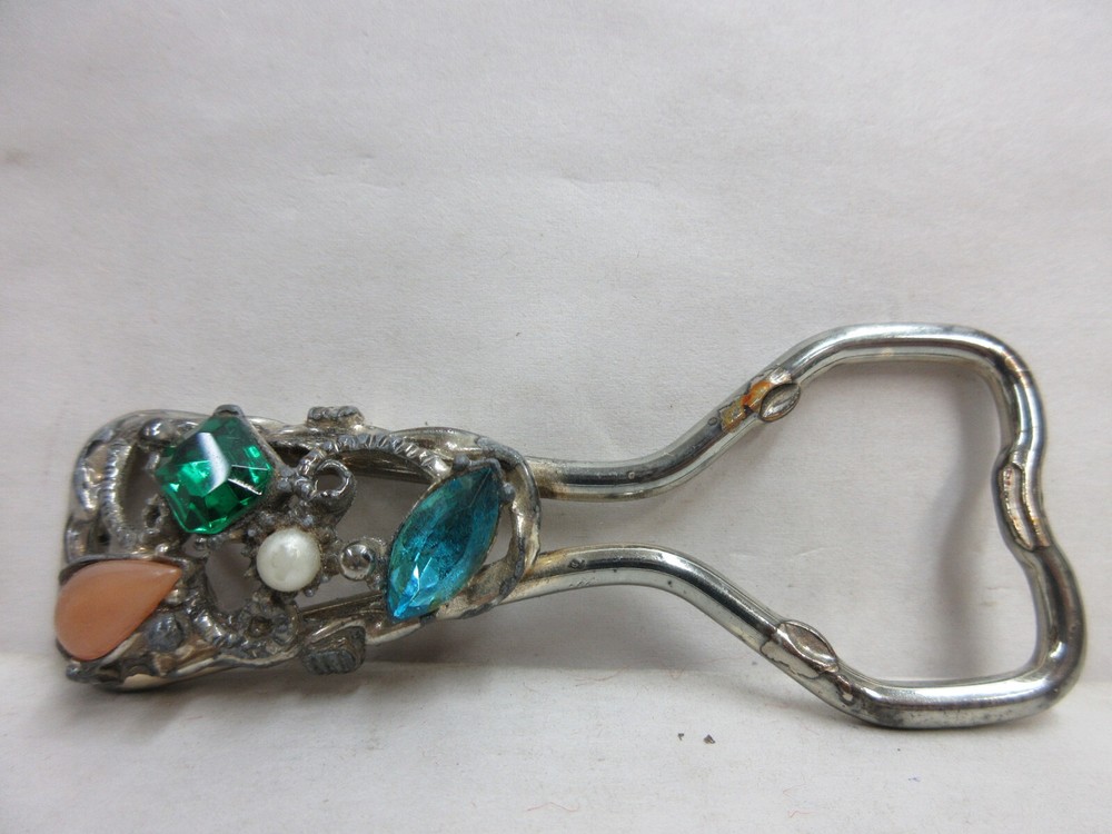 Handheld Bottle Opener with Jeweled Handle Kitchen Bar Accessory Tool