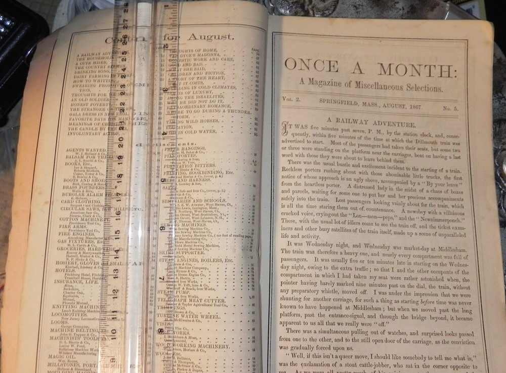 ONCE A MONTH A Magazine AUGUST 1867