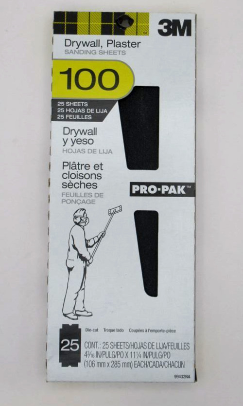 3M Sanding Sheets Drywall 100 Grit 25 Count 99432NA