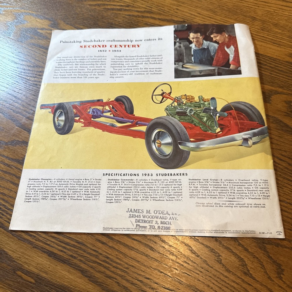 1953 Studebaker Brochure Commander Starliner Champion Starlight Coupe Original