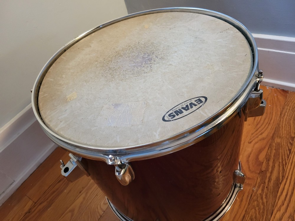 🔥🔥16” Floor Tom & 14" Mount Tom Maroon Check 📸 🔥🔥