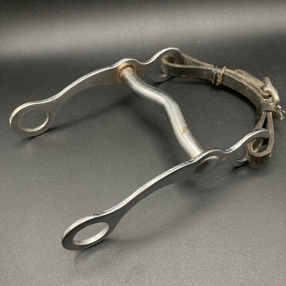 Silver Tone Horse Bit with Black Strap Horse Riding