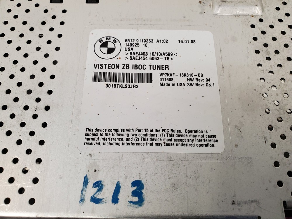 ✅ 06-13 OEM BMW E82 E88 E90 E92 E93 E70 X5 IBOC Tuner Radio Control Unit Module