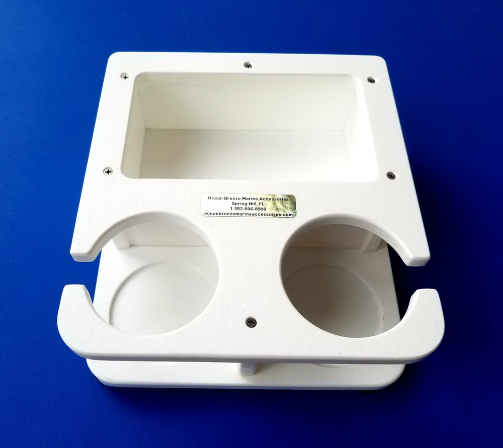 Marine Boat 2 Cup Holder Cupholder & Storage Box Starboard ST