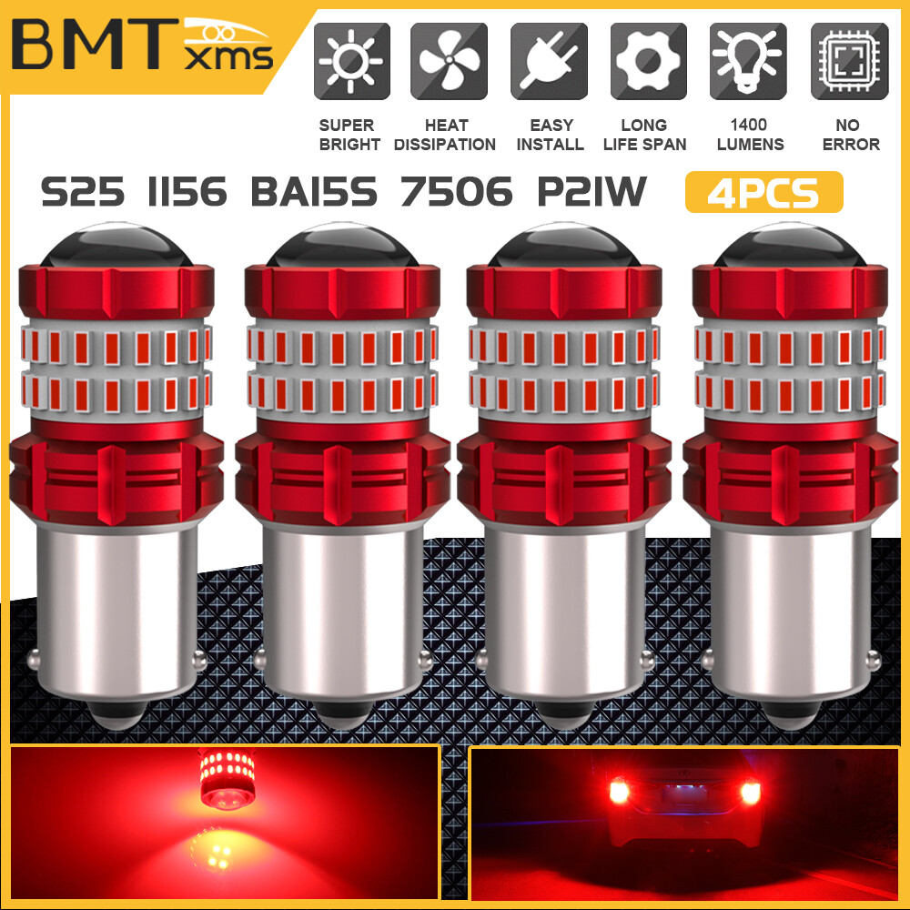 4pcs 1156 7506 LED Brake Stop Tail Light Bulb Red For BMW E46 E60 E90 F30