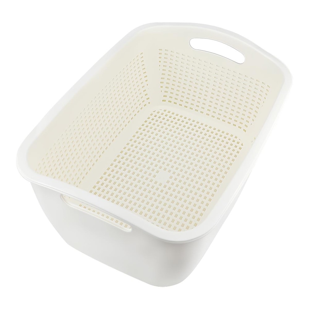 Double-Layer Plastic Fruits & Vegetable Washing Basket - Multi-Layer Stackabl...