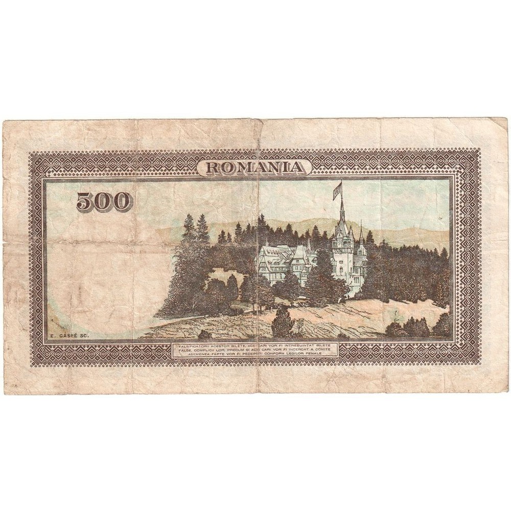 [#233648] Romania, 500 Lei, EF(40-45)