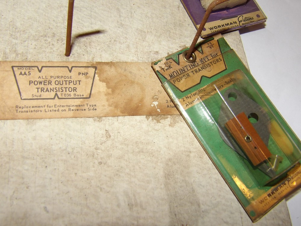 VINTAGE 1960s WORKMAN ELECTRONICS "MIRACLE FIVE TRANSISTORS" STORE DISPLAY 11x13