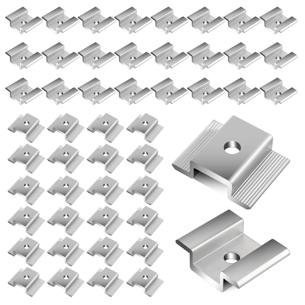 42 Pack Solar Panel Mid Clamps, Solar Panel Clamps Bulk, Solar Panel Bracket ...