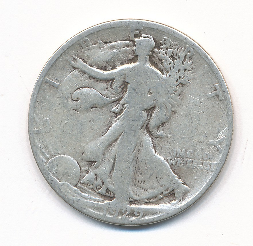 1929 S WALKING LIBERTY SILVER HALF DOLLAR