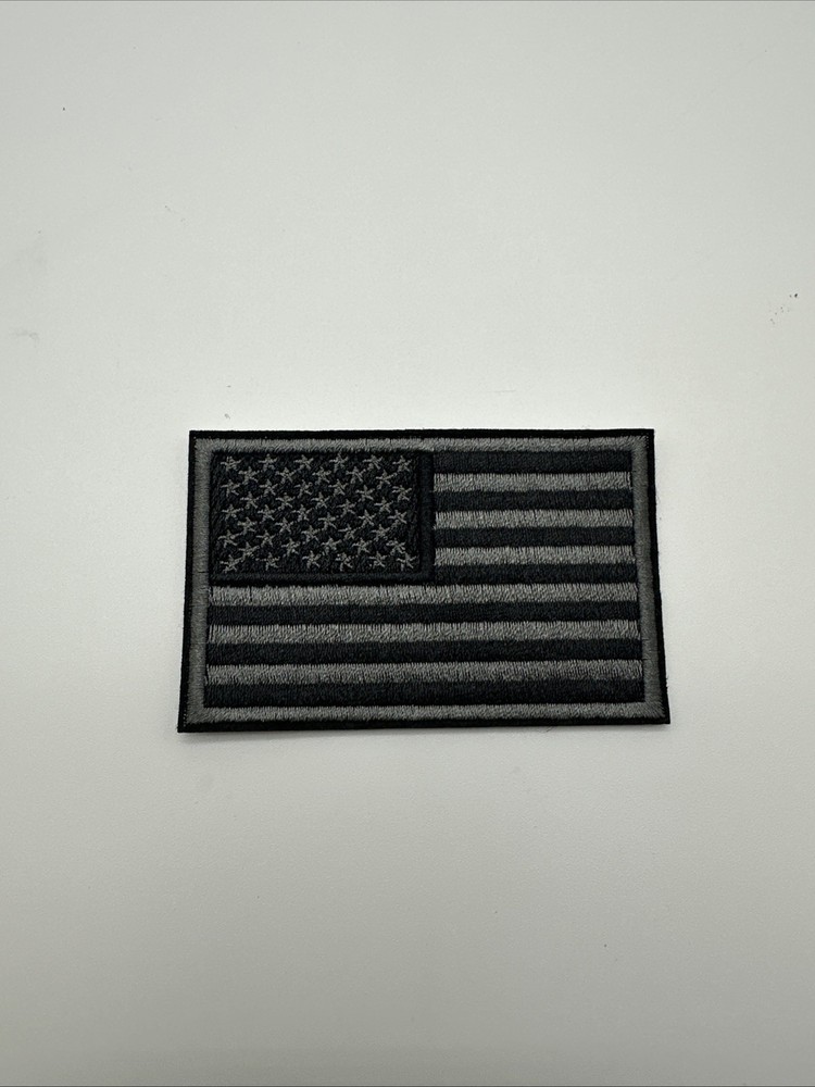 Tactical Gray And Black American Flag Patch Iron/Sew On