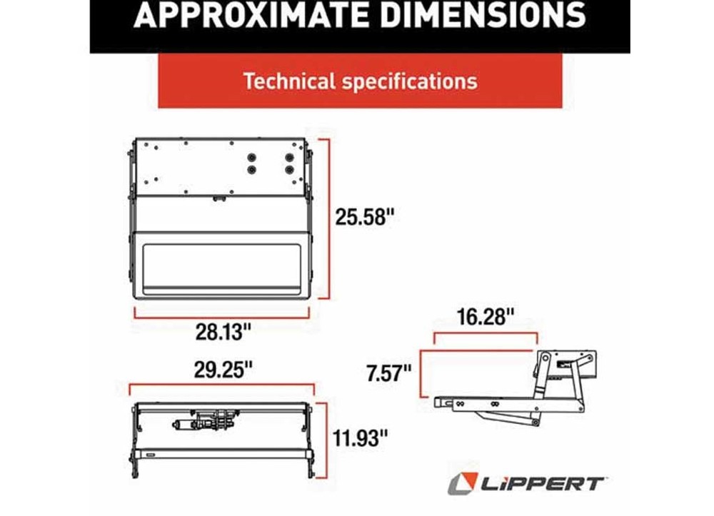 Lippert 3722661 Step, Series 33 w/Motor, Control, & Switch