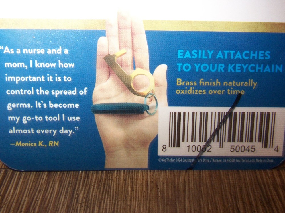 NEW 2x Germ Key Solid Brass Antimicrobial Touch Tool Door Handle Buttons Screens