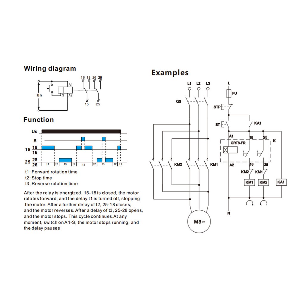 GEYA Digital Forward & Reverse Timer Relay Switch 16A AC/DC12V-240V For Motor