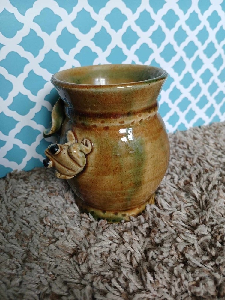Vintage Majolica Frogs Mini Planter