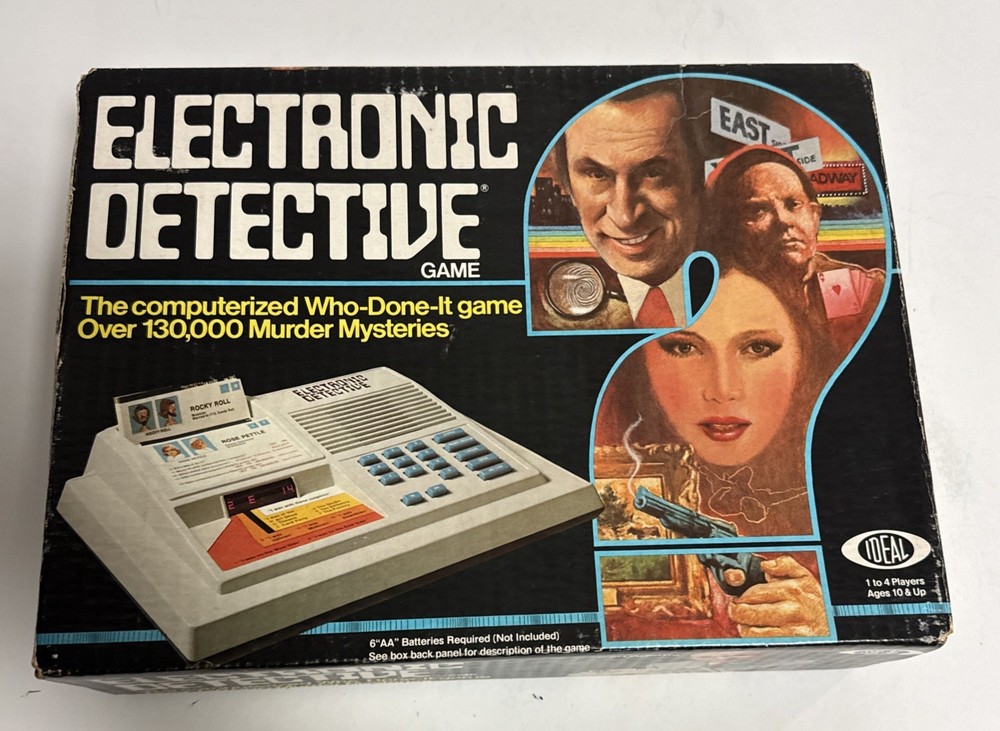 Ideal Electronic Detective Game Vintage Crime Solving Board Game Complete