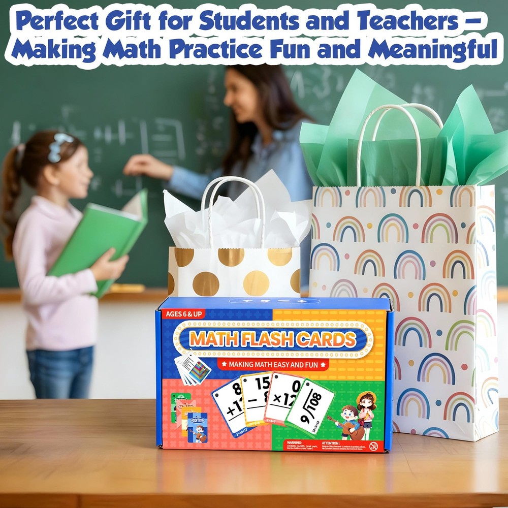 Gotoofun Multi Math Flash Cards, Addition, Subtraction, Multiplication & Divisio