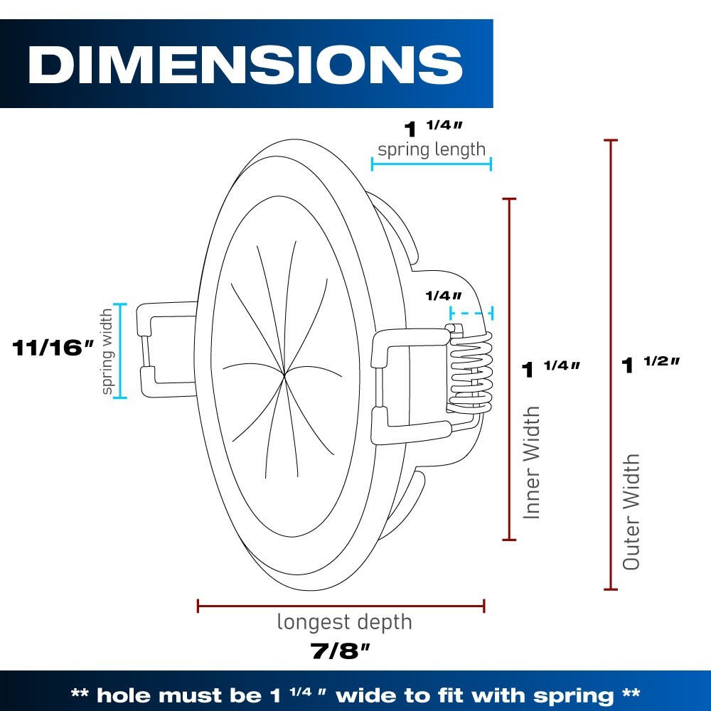 1.5" Cable Pass Through Port Spring Lock - Black- Construct Pro Speedy’Z