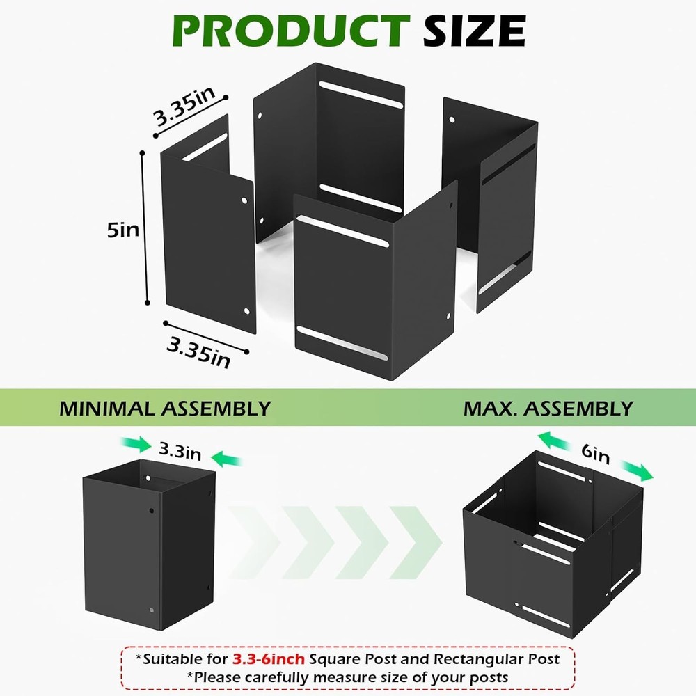 Adjustable Post Protector, 304 Stainless Steel Mailbox Post Protector, Post