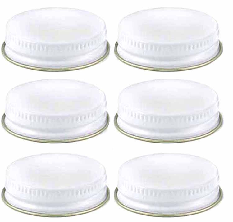 White Metal Growler Caps 38mm Fits Most 1/2 and 1 Gallon Jugs (6)