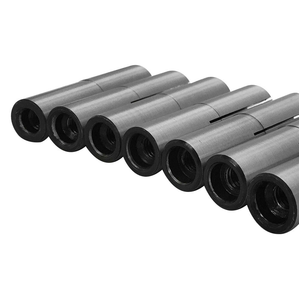 7 Pc 1/8'' - 1/2'' MT3 Round Collet Set 3/8''-16 Drawbar Thread