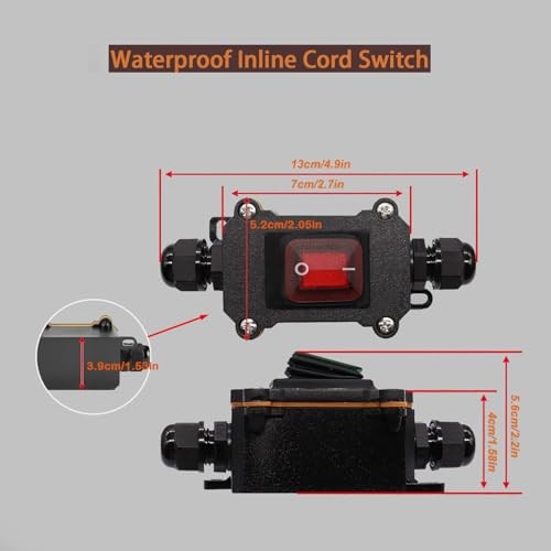 12V Inline Power Switch, Quick Connect/Disconnect switchs Power switch SAE red