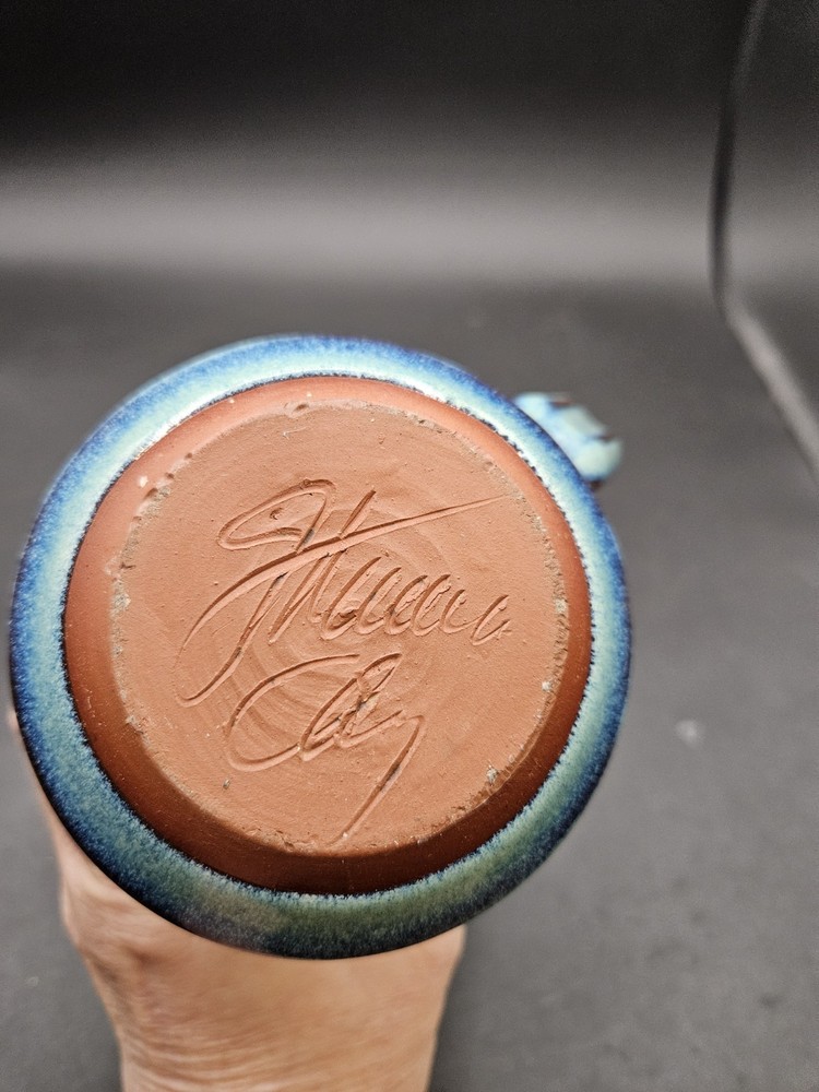 VTG. Ceramic Pottery Glazed Pitcher Signed