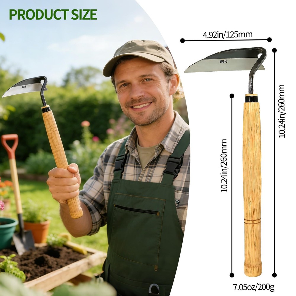 Japanese Weeding Sickle Very Sharp Edge Quick Work Full Size