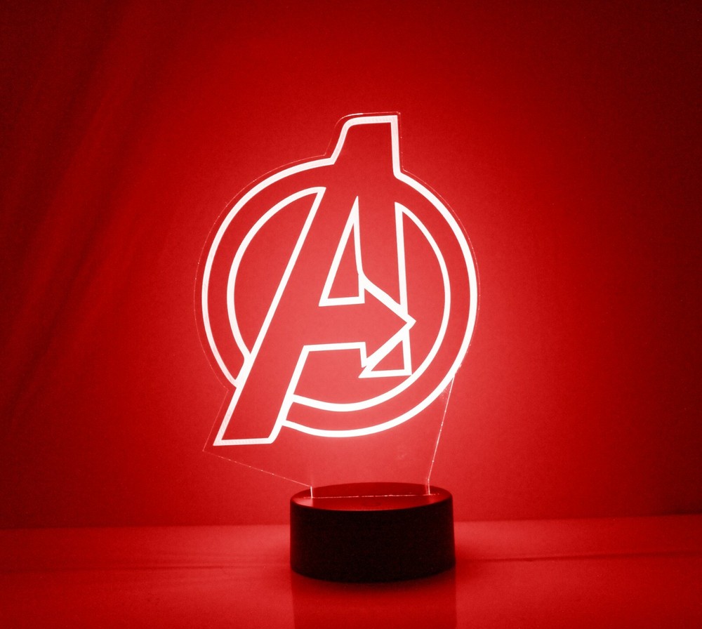Avengers Personalized Marvel Avengers LED Night Light Lamp with Remote Control