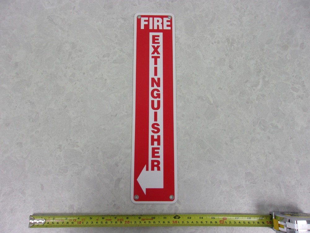 LEFT ANGLE FIRE EXTINGUISHER ALUMINUM SIGN, 0156B