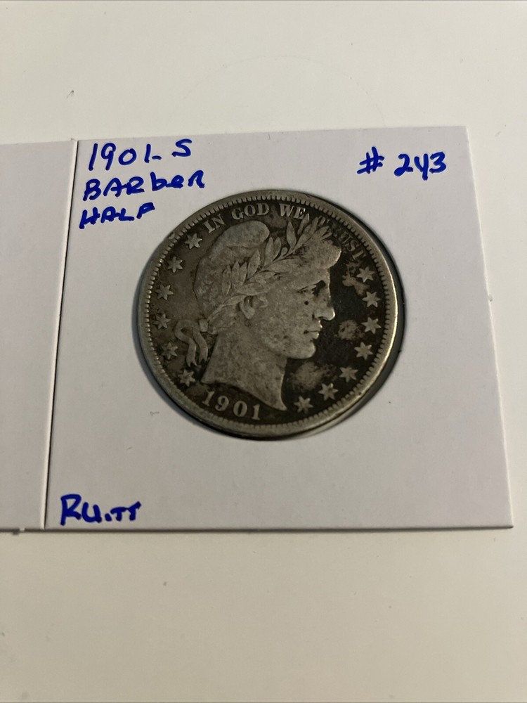 1901 s barber half dollar Vg Plus