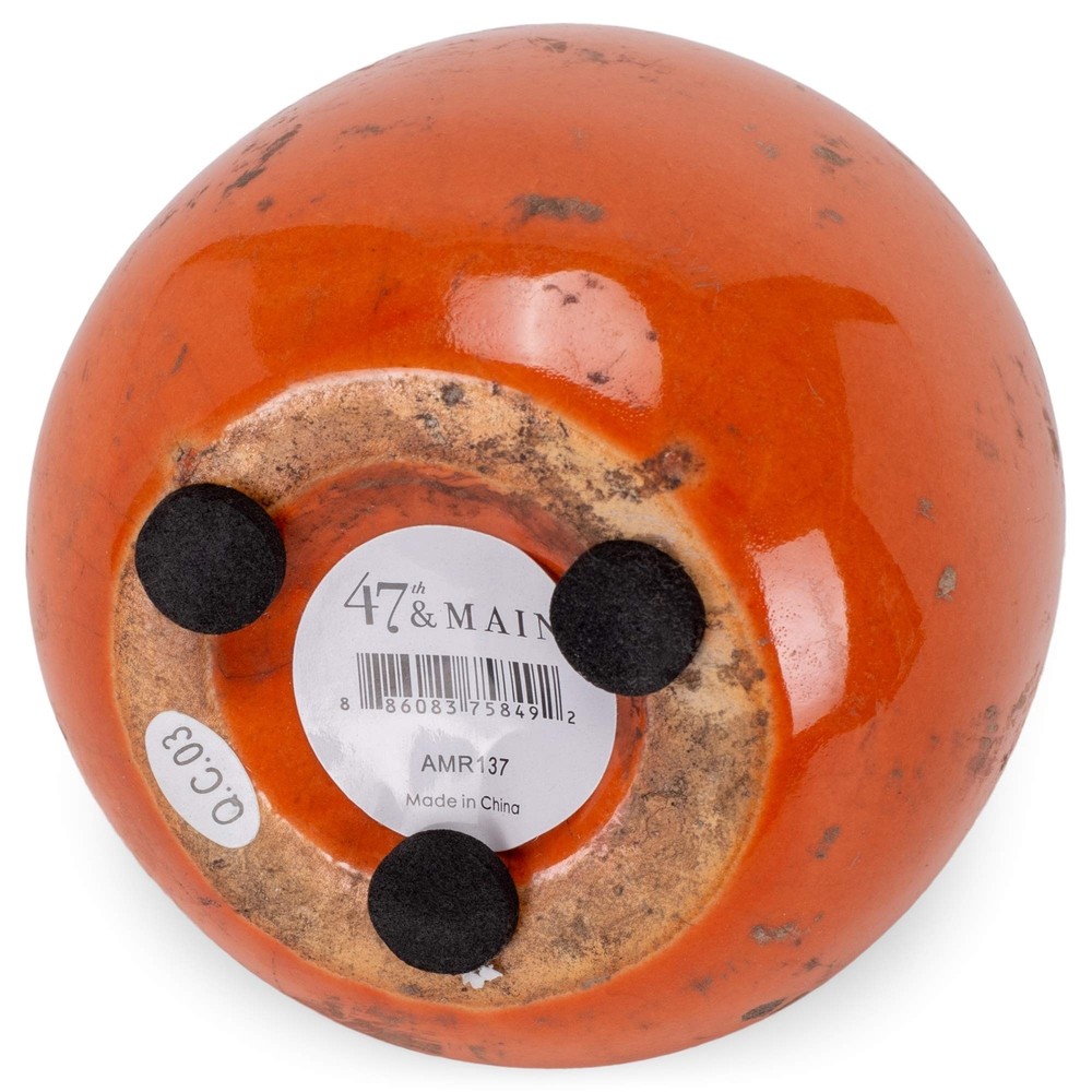 47th & Main Ceramic Vase, Mini, Round Orange