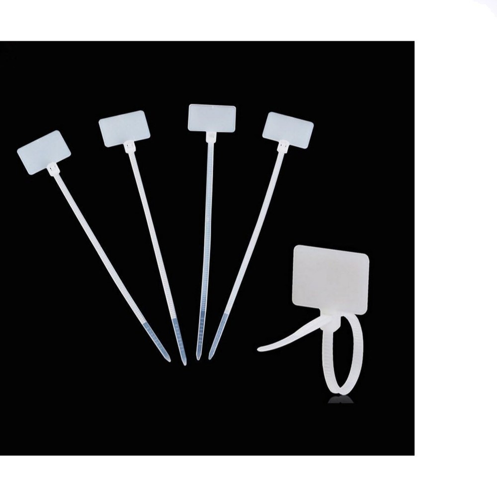Nylon Cable Zip Ties with Writable Tags - 100 Pcs Self-Locking Marking Solution