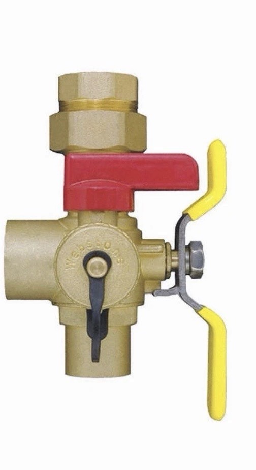 Webstone 3/4” HOT Brass Ball Valve & Pressure Relief for Tankless Water Heater