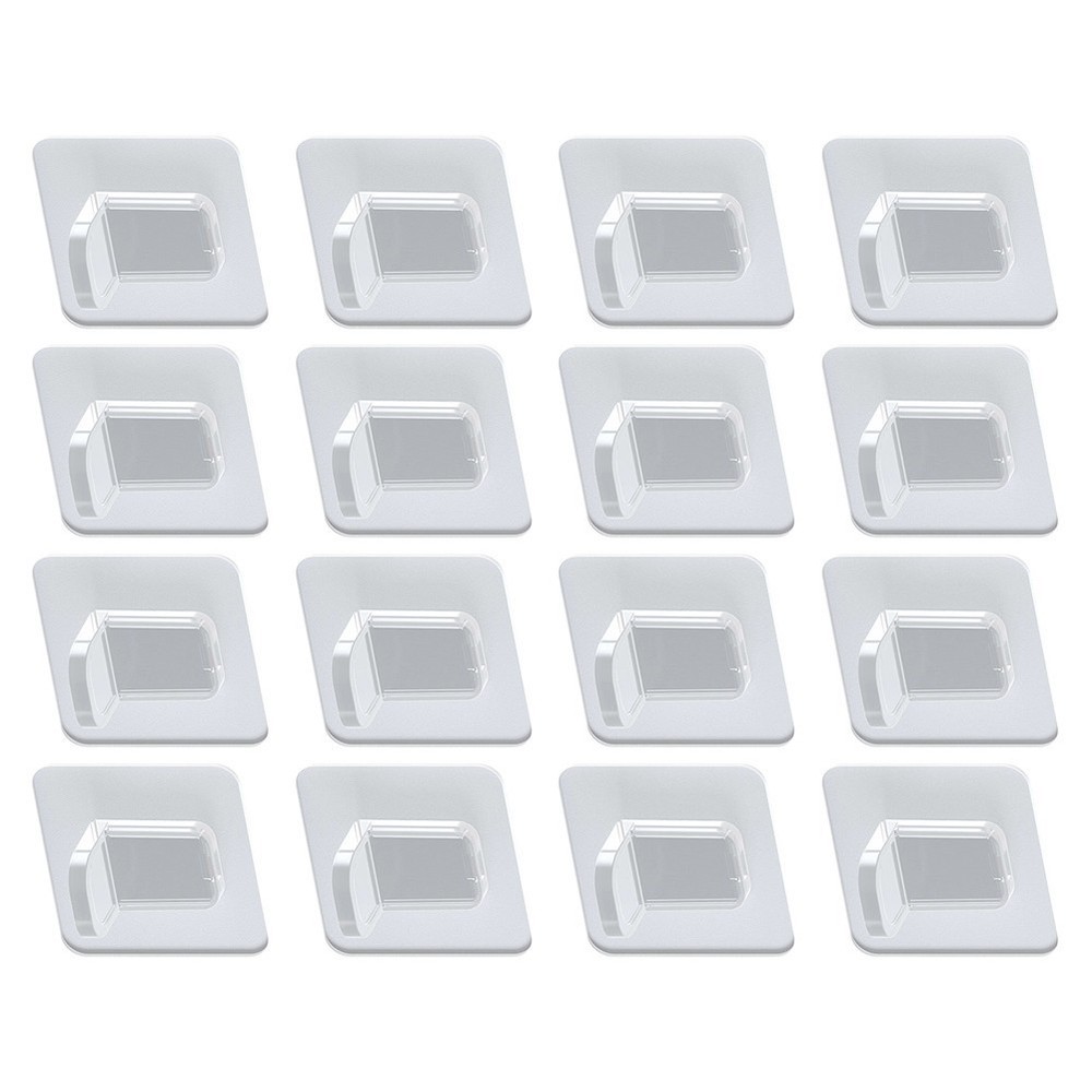 Transparent Shelf Support Nails 16 Pack 7x7cm for Hard Smooth Surfaces