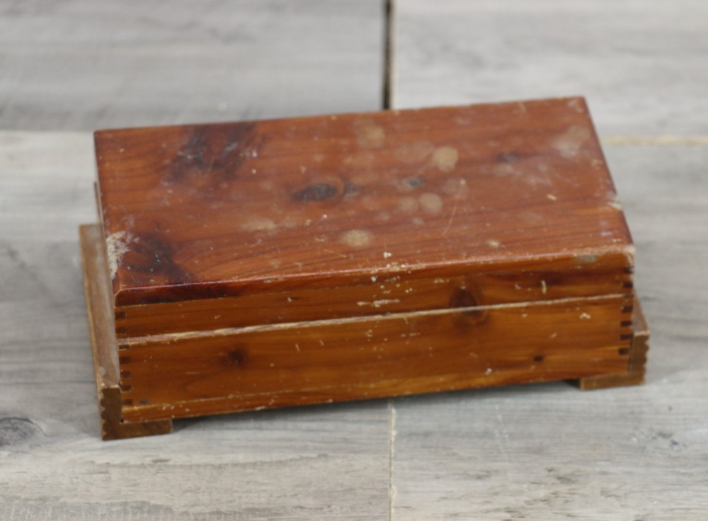 Rustic Wooden Keepsake Box Hinged Lid Handmade Storage Trinket Box