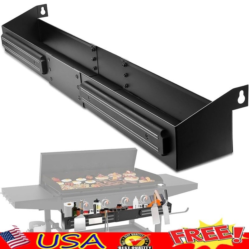 36 Inch Griddle Caddy Organizer Tool Storage Magnetic Bars Condiment Basket New