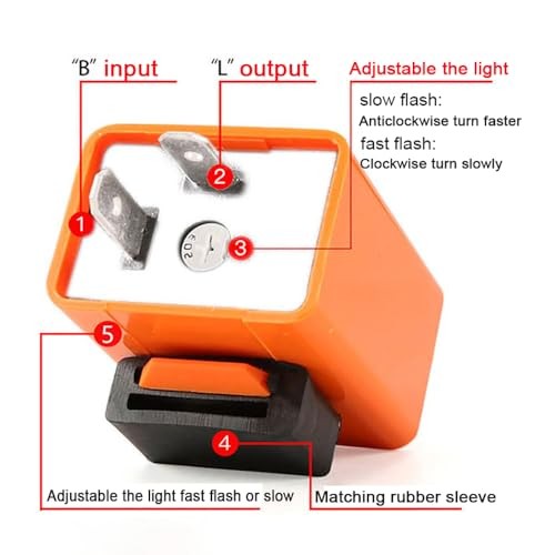 12V Flasher Relay 2 Pin Flash Adjustable Fix LED Electronic CAR Motorcycle