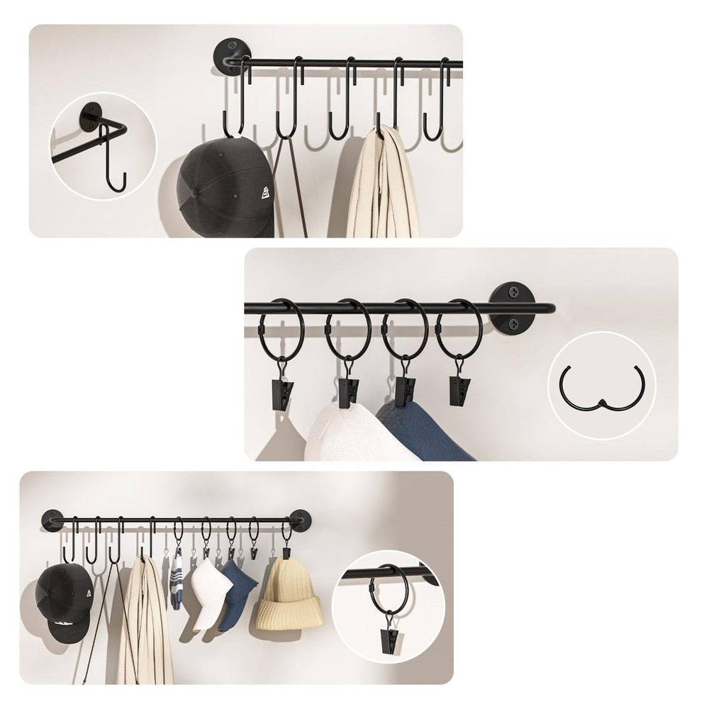 3 Pack Wall Mounted Cap Storage Organizer Baseball Hat Racks Display Holders ...