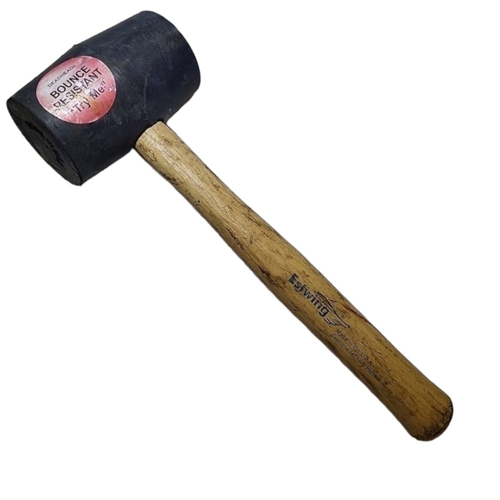 Estwing 22 Oz Rubber Mallet, Wood Handle , Black