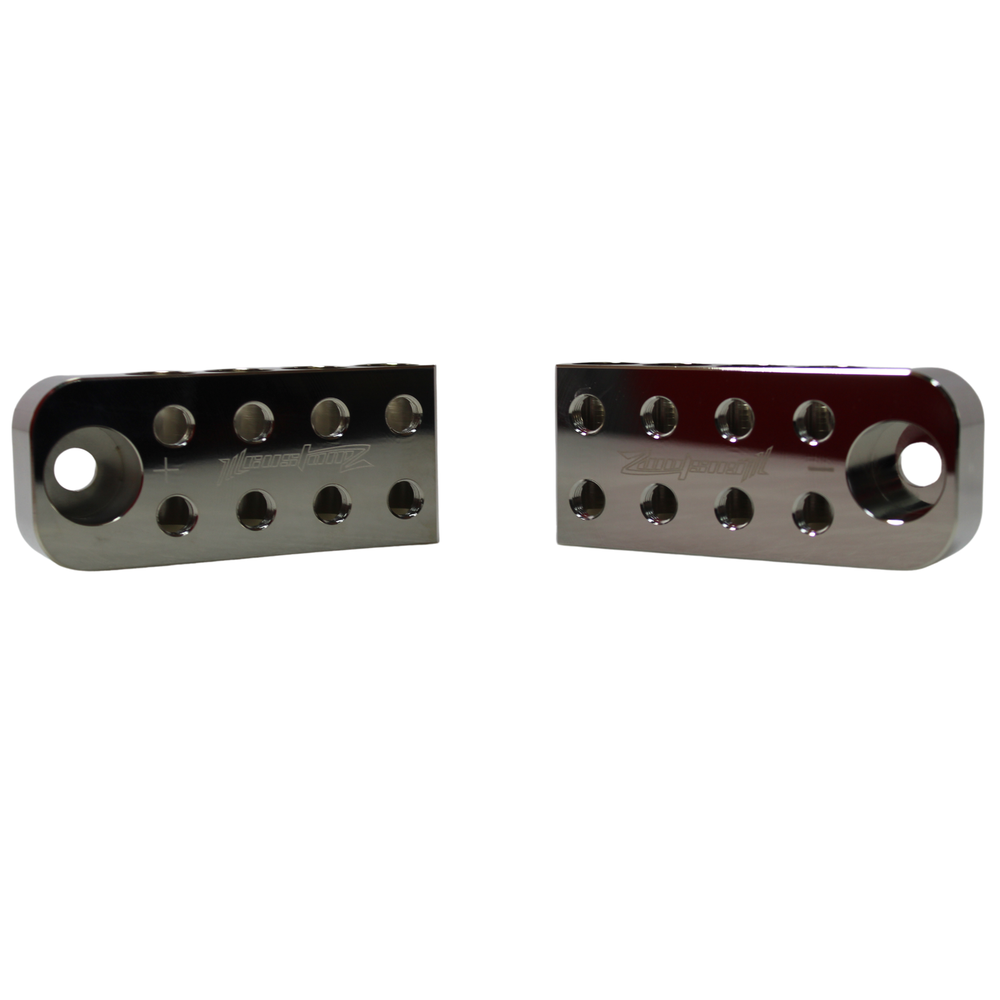 ILL Customz 8 Input 1/0 GA Bolt Down Battery Terminal Distribution Blocks Pair