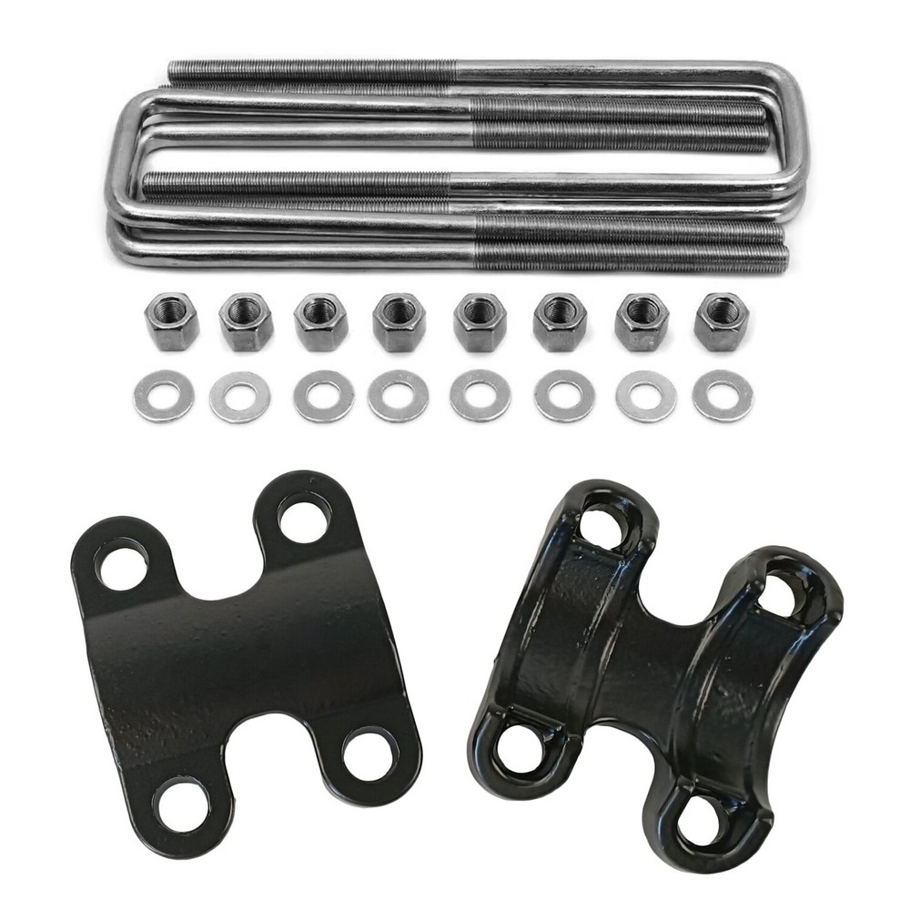 2PCS Leaf Spring Axle U-Bolt Plate and Ubolts For 1973 - 1987 Chevy GMC C30 K30