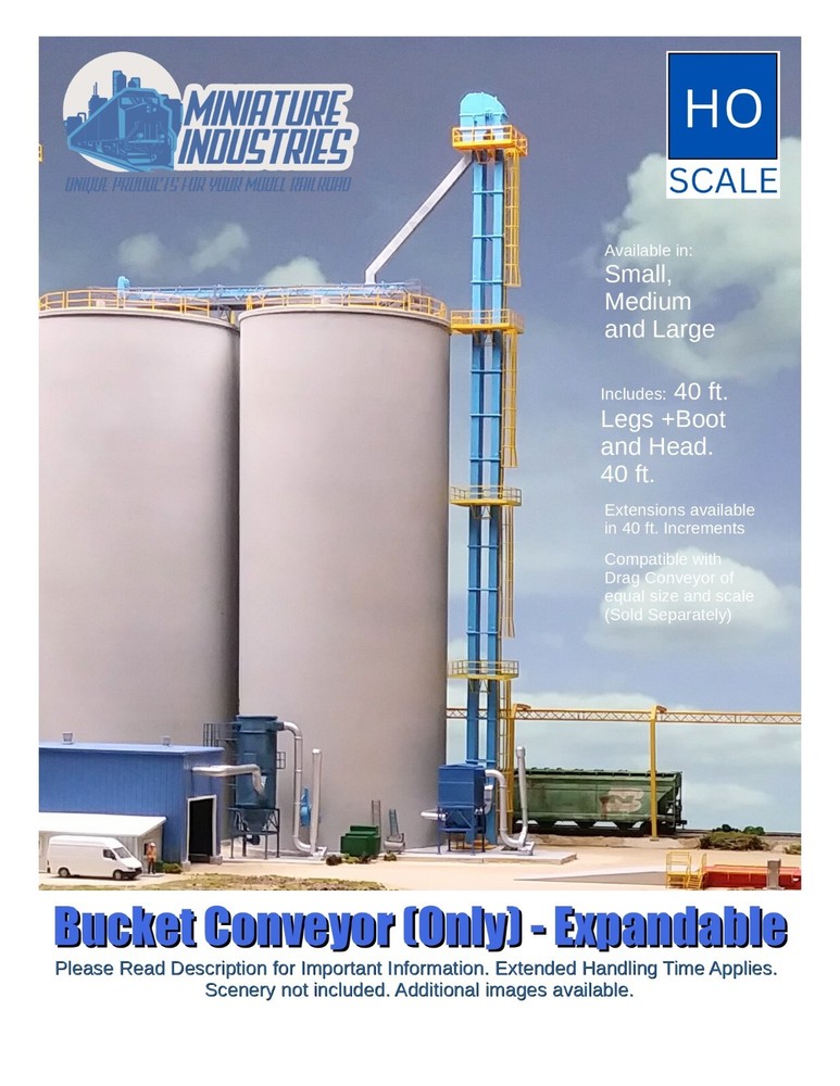HO Scale Bucket Conveyor Kit Expandable for Grain Elevator Structures 1:87